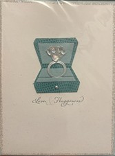 Papyrus~Elegant Wedding Card Love Happiness Faux Leather & Jewels Embellishments picture