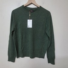 Quince Womens Mongolian Cashmere Crewneck Sweater Forest Floor Green Sz M NWT picture