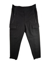 Athleta Endless High Rise Cargo Pants Women Sz 2 Zip Pockets Stretch Black picture