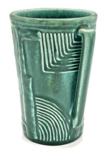ROOKWOOD POTTERY ART DECO LINEAR DESIGN TEAL GREEN  VASE-CA:1931 #6253-EXCELLENT picture