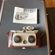 Vintage Belplasca Stereo Camera #02699 Carl Zeiss Jena Tessar 37.5 Lenses Manual picture