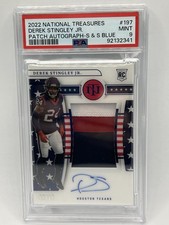2022 National Treasures Stars & Stripes Blue RPA 197 Derek Stingley Jr /10 PSA 9 picture
