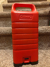 Vintage Coleman Peak 1 Lantern Carry Case Fits 222 226 229 Red w/ Storage Base picture