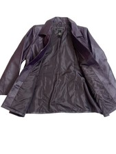 Dialogue Womens Purple Leather Jacket Three Button Blazer Coat Plus 1X Y2K picture