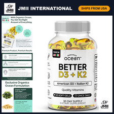 Organic D3 + K2 Vitamin Supplement - 30 Softgels for Immune & Bone Health picture