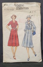 Vintage Vogue Patterns 9742 Misses Dress Size 14 *Cut But Complete* picture