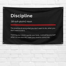 Discipline Definition 3x5 ft Gym Flag Workout Muscle Fitness Motivational Banner picture