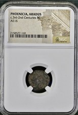 174BC-141 BC Phoenician Coin NGC Genuine Certified Zeus Galley Phoenicia Rare picture
