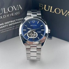 Bulova Surveyor Blue Dial Stainless Steel Men's Automatic Watch 96A275 42 mm picture