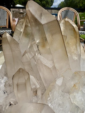 Large Clear Quartz Crystal Cluster Display Specimen on Stand picture