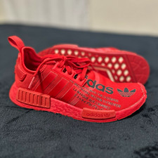 adidas NMD_R1 Big Logo Print Red Low Top Breathable Mesh Lace Up FX4358 picture