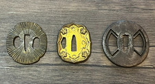 Vtg Tsuba Japanese Sword Guard Lot Mixed Metal picture