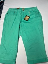 Earl Jean Women’s Capri Pants 16W Turquoise Green Cropped NWT Plus Size picture