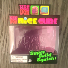 Nee Doh Nice Cube Super Solid Squish Squeeze Toy, Purple, Age 3-4 Years picture