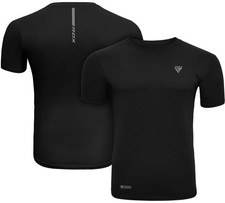 RDX Men's Sweat-Wicking Gym T-Shirt, Lightweight Black Training Tee Activewear picture