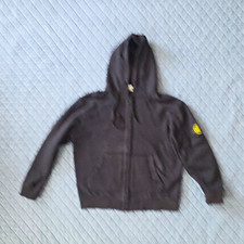 Stone Island Men's Black Cotton Fleece Compass Logo Full Zip Hooded Hoodie XL picture