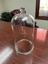 Vintage Huge 16”X 7.5” Knob Handle Bell Apothecary Dome Cloche picture