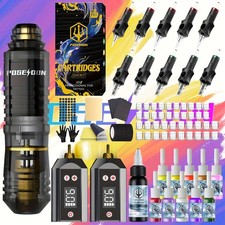 POSEIDON Wireless Tattoo Pen Kit Dual Battery Machine 1500mAh Motor Cartridge Ne picture