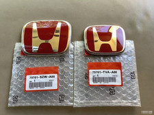 2PCS Front Rear Badge Red Emblem Fits Honda Accord EX-L/EX/SE/LX 4Dr 2018-2022🎁 picture