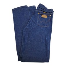 Vintage Wrangler 13MWZ Cowboy Cut Jeans Mens 34x36 Dark Indigo Western Denim picture
