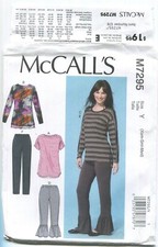 MCCALL'S M7295 MISSES' PULLOVER TOPS & PANTS W/ VARIATIONS SZ 4-14 UNCUT 2015 picture