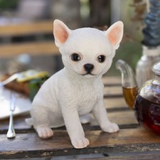 SoReal White Chihuahua | Handpainted Decorative Puppy Statue Decor picture