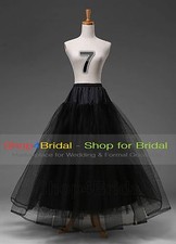 Hot White/Black Bridal Wedding Petticoat Crinoline Underskirt Hoop/Hoopless picture
