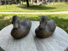 Antique Hand-Carved Wooden Duck Decoy Early Folk Art Cabin Lake House Decor picture