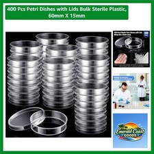 Bulk 400 Pcs 60mm x 15mm Sterile Petri Dishes - Ideal for Lab Experiments picture