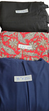 10 yd Vintage Silky Lightweight Polyester Sewing Fabric Solid Blue black paisley picture