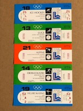(5) 1980 Lake Placid Unused Olympic Ticket Lot - Hockey Luge XCountry Skating picture