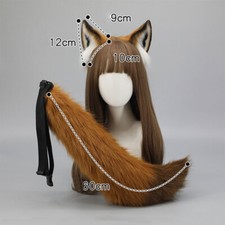 Cute Fox Ear Headband Fluffy Long Tail Faux Fur Animal Cosplay Costume Props picture
