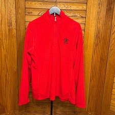 Bogner Fire + Ice Mens Red Quarter Zip Fleece Pullover Sweater Size Medium L picture