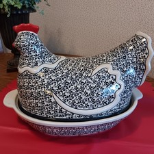 Polish Pottery Hen Covered Baker - Polish Stoneware by Zaklady Boleslawiec Rare picture