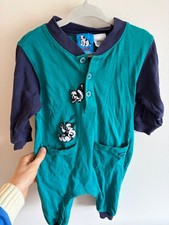Vtg 90s Little Big Dogs Toddler Jumpsuit Romper 6-12mo Embroidered St Bernard picture