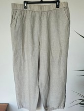 Quince 100% European Linen Tapered Ankle Leg Pants in Flax 2X Pull On picture