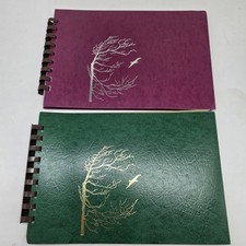 2 Vintage Gwen Frostic Nature Poetry Block Print Books Spiral Bound Michigan picture