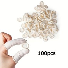 (100 PACK) Disposable Latex Finger Cots Medium Size Anti Static DURABLE HANDMADE picture