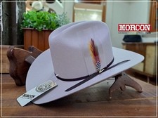 Texana Original Morcon 20X Estilo Sinaloa con Plumas Cowboy Felt Hat-Silverbelly picture