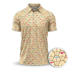 Funny Booty Pattern Polo Shirt for Men – Cheeky Retro Party Polo picture