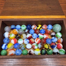 Vintage Marbles Lot of 55+ Vitro Akro Agate Peltier Alley Marble King Vacor picture