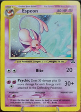 Espeon 1/75 Rare Cosmo Holo (Galaxy Swirl) Pokemon Neo Discovery Heavily Played picture