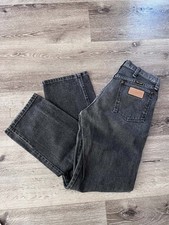 Vintage Mens Wrangler Black Denim Jeans 30x32 picture