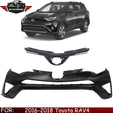 Front Bumper Cover Fascia Paintable & Grille Assembly For 2016-2018 Toyota RAV4 picture