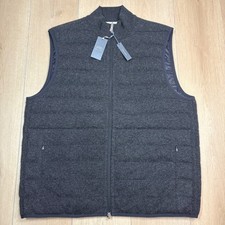 Daniel Cremieux Signature Cashmere Reversible Down Vest Men Large Grey Black NWT picture