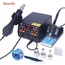Silverflo 750W 2in1 Soldering Rework Station Kit Hot Air Gun LCD Repair Tools picture