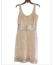 Maurices Ivory Crochet and Lace Y2K Midi Dress Wedding Formal Party Size 13/14 picture