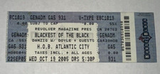 Danzig Doyle Blackest Black Concert Ticket Stub HOB Atlantic City 10/19/2005 picture