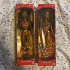 1991 Mattel Beach Dazzle Shani Asha & Shani 2-Pack Fashion Barbie Dolls NRFB picture
