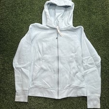 Lululemon Scuba Hoodie Womens Size 10 Light Blue Cotton Blend Full Zip picture